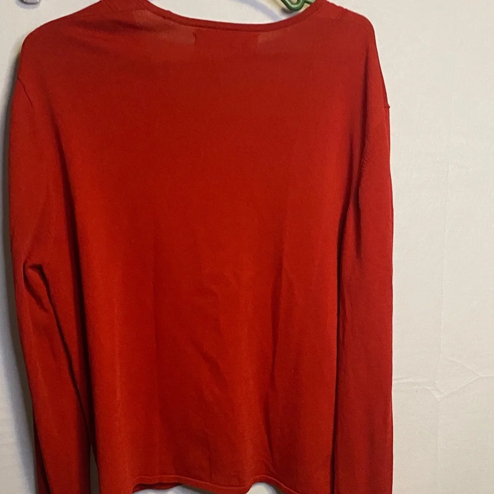 Jones New York Vibrant Red V-Neck Cardigan - Picture 5 of 5